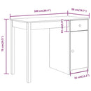 vidaXL tömör fenyőfa íróasztal fehér 100x50x75 cm