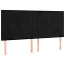 vidaXL 4 db fekete bársony fejtámla 90x5x78/88 cm