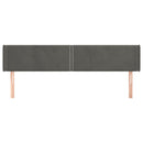 vidaXL sötétszürke bársony szárnyas fejtámla 163x16x78/88 cm