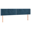 vidaXL sötétkék bársony szárnyas fejtámla 163x16x78/88 cm