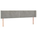 vidaXL világosszürke bársony szárnyas fejtámla 203x16x78/88 cm