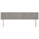 vidaXL világosszürke bársony szárnyas fejtámla 203x16x78/88 cm