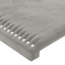 vidaXL világosszürke bársony szárnyas fejtámla 203x16x78/88 cm
