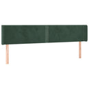 vidaXL sötétzöld bársony szárnyas fejtámla 203x16x78/88 cm