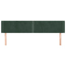 vidaXL sötétzöld bársony szárnyas fejtámla 203x16x78/88 cm