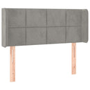 vidaXL világosszürke bársony fejtámla 103x16x78/88 cm
