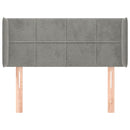 vidaXL világosszürke bársony fejtámla 103x16x78/88 cm