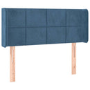 vidaXL sötétkék bársony fejtámla 103x16x78/88 cm