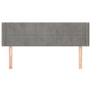 vidaXL világosszürke bársony fejtámla 147x16x78/88 cm