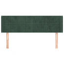 vidaXL sötétzöld bársony fejtámla 147x16x78/88 cm