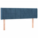 vidaXL sötétkék bársony fejtámla 147x16x78/88 cm