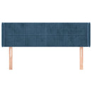vidaXL sötétkék bársony fejtámla 147x16x78/88 cm
