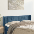 vidaXL sötétkék bársony fejtámla 147x16x78/88 cm