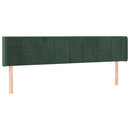vidaXL sötétzöld bársony szárnyas fejtámla 183x16x78/88 cm
