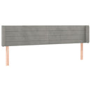 vidaXL világosszürke bársony szárnyas fejtámla 203x16x78/88 cm