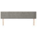vidaXL világosszürke bársony szárnyas fejtámla 203x16x78/88 cm