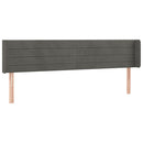 vidaXL sötétszürke bársony szárnyas fejtámla 203x16x78/88 cm