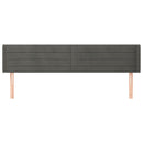 vidaXL sötétszürke bársony szárnyas fejtámla 203x16x78/88 cm