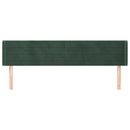 vidaXL sötétzöld bársony szárnyas fejtámla 203x16x78/88 cm