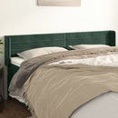 vidaXL sötétzöld bársony szárnyas fejtámla 203x16x78/88 cm