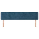 vidaXL sötétkék bársony szárnyas fejtámla 203x16x78/88 cm