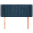 vidaXL sötétkék bársony fejtámla 103x16x78/88 cm