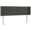 vidaXL sötétszürke bársony fejtámla szárnyakkal 147x16x78/88 cm