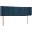 vidaXL sötétkék bársony fejtámla 147x16x78/88 cm