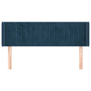 vidaXL sötétkék bársony fejtámla 147x16x78/88 cm