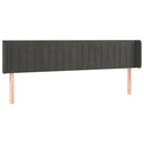 vidaXL sötétszürke bársony szárnyas fejtámla 163x16x78/88 cm
