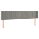 vidaXL világosszürke bársony szárnyas fejtámla 183x16x78/88 cm