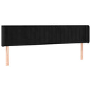 vidaXL fekete bársony szárnyas fejtámla 183x16x78/88 cm