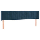 vidaXL sötétkék bársony szárnyas fejtámla 183x16x78/88 cm