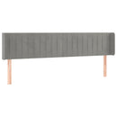 vidaXL világosszürke bársony szárnyas fejtámla 203x16x78/88 cm