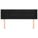 vidaXL fekete bársony szárnyas fejtámla 163x16x78/88 cm