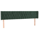 vidaXL sötétzöld bársony szárnyas fejtámla 183x16x78/88 cm