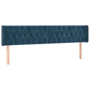 vidaXL sötétkék bársony szárnyas fejtámla 183x16x78/88 cm