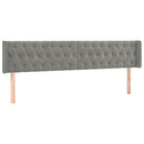 vidaXL világosszürke bársony szárnyas fejtámla 203x16x78/88 cm