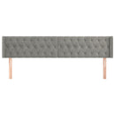 vidaXL világosszürke bársony szárnyas fejtámla 203x16x78/88 cm