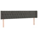 vidaXL sötétszürke bársony szárnyas fejtámla 203x16x78/88 cm