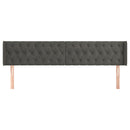 vidaXL sötétszürke bársony szárnyas fejtámla 203x16x78/88 cm
