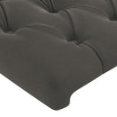 vidaXL sötétszürke bársony szárnyas fejtámla 203x16x78/88 cm