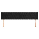 vidaXL fekete bársony szárnyas fejtámla 203x16x78/88 cm