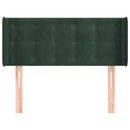 vidaXL sötétzöld bársony fejtámla szárnyakkal 83x16x78/88 cm