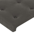 vidaXL sötétszürke bársony fejtámla szárnyakkal 147x16x78/88 cm