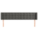 vidaXL sötétszürke bársony szárnyas fejtámla 163x16x78/88 cm