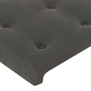 vidaXL sötétszürke bársony szárnyas fejtámla 163x16x78/88 cm