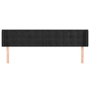 vidaXL fekete bársony szárnyas fejtámla 163x16x78/88 cm
