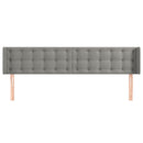 vidaXL világosszürke bársony szárnyas fejtámla 183x16x78/88 cm