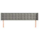 vidaXL világosszürke bársony szárnyas fejtámla 203x16x78/88 cm